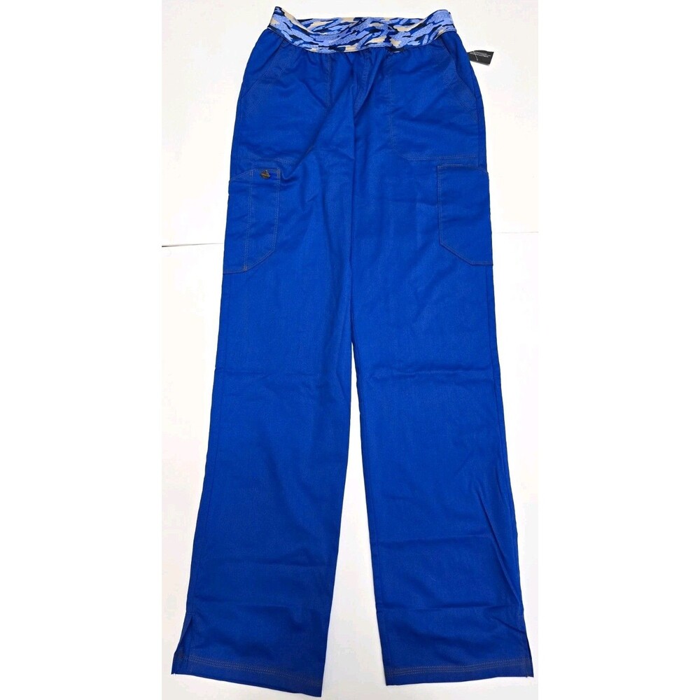 Dickies Women’s Medical Scrub Pants DK140T S Tall Royal Solid Woven Poly Blend